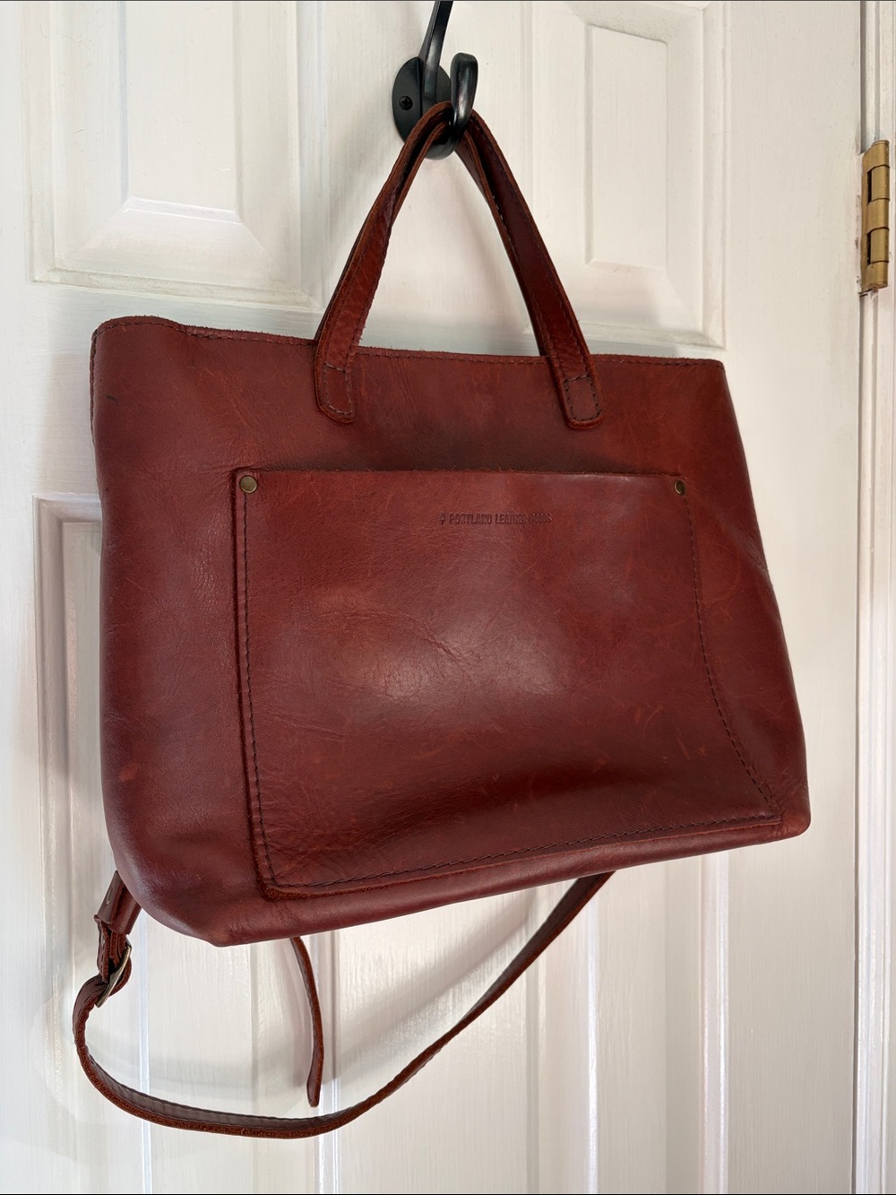 Portland Leather Chestnut Brown Leather Shoulder Tote